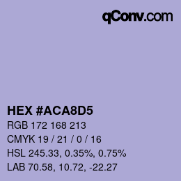 Color code: HEX #ACA8D5 | qconv.com