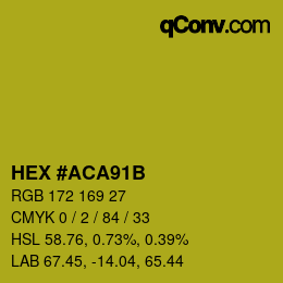 Color code: HEX #ACA91B | qconv.com