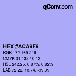 カラーコード: HEX #ACA9F9 | qconv.com
