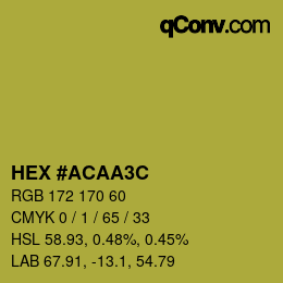 Color code: HEX #ACAA3C | qconv.com
