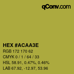 Farbcode: HEX #ACAA3E | qconv.com