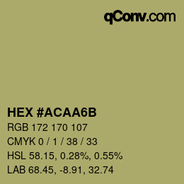 Color code: HEX #ACAA6B | qconv.com