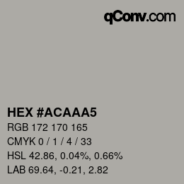 カラーコード: HEX #ACAAA5 | qconv.com