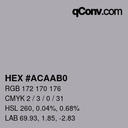 Color code: HEX #ACAAB0 | qconv.com