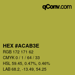 カラーコード: HEX #ACAB3E | qconv.com