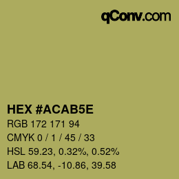 Farbcode: HEX #ACAB5E | qconv.com