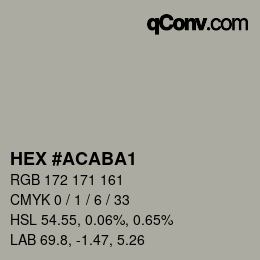 Color code: HEX #ACABA1 | qconv.com