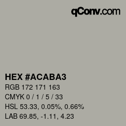 カラーコード: HEX #ACABA3 | qconv.com