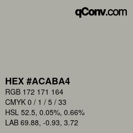 Color code: HEX #ACABA4 | qconv.com