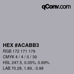 カラーコード: HEX #ACABB3 | qconv.com