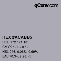 颜色代码: HEX #ACABB5 | qconv.com