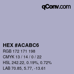 Color code: HEX #ACABC6 | qconv.com