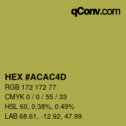 Color code: HEX #ACAC4D | qconv.com