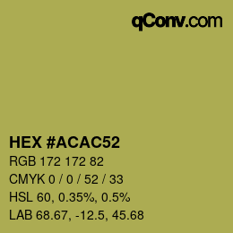 Farbcode: HEX #ACAC52 | qconv.com