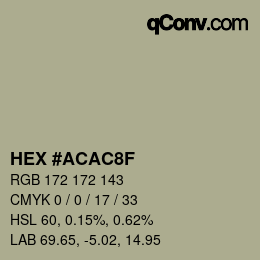 Color code: HEX #ACAC8F | qconv.com