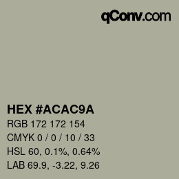 Código de color: HEX #ACAC9A | qconv.com