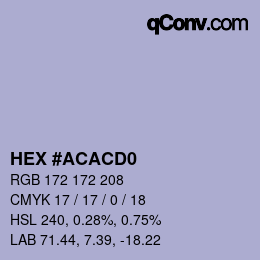 Color code: HEX #ACACD0 | qconv.com