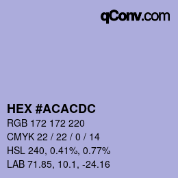 颜色代码: HEX #ACACDC | qconv.com