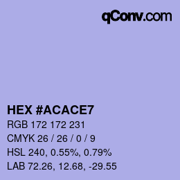 カラーコード: HEX #ACACE7 | qconv.com