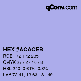 カラーコード: HEX #ACACEB | qconv.com