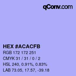 カラーコード: HEX #ACACFB | qconv.com