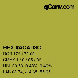 Color code: HEX #ACAD3C | qconv.com