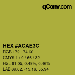 Color code: HEX #ACAE3C | qconv.com
