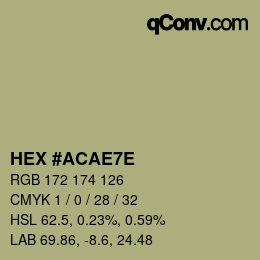 Code couleur: HEX #ACAE7E | qconv.com