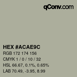 Color code: HEX #ACAE9C | qconv.com