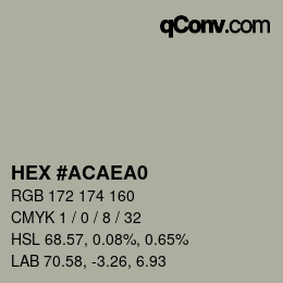 Color code: HEX #ACAEA0 | qconv.com