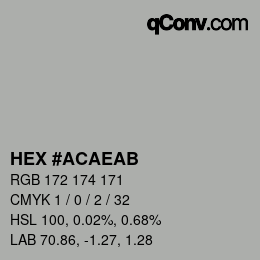 Color code: HEX #ACAEAB | qconv.com