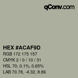 颜色代码: HEX #ACAF9D | qconv.com