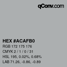 Color code: HEX #ACAFB0 | qconv.com