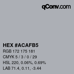 颜色代码: HEX #ACAFB5 | qconv.com