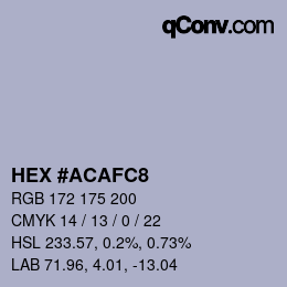 Color code: HEX #ACAFC8 | qconv.com