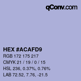 Farbcode: HEX #ACAFD9 | qconv.com