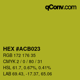 カラーコード: HEX #ACB023 | qconv.com