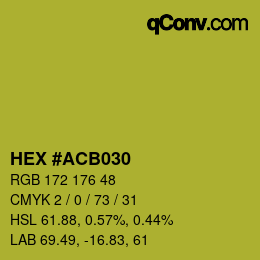 颜色代码: HEX #ACB030 | qconv.com