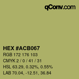 カラーコード: HEX #ACB067 | qconv.com