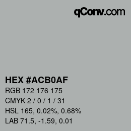 Color code: HEX #ACB0AF | qconv.com