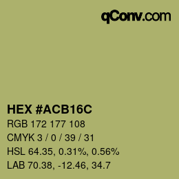 Color code: HEX #ACB16C | qconv.com