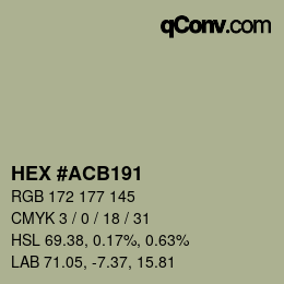 颜色代码: HEX #ACB191 | qconv.com