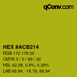 颜色代码: HEX #ACB214 | qconv.com