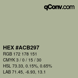 Color code: HEX #ACB297 | qconv.com