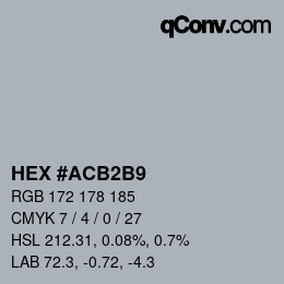 Color code: HEX #ACB2B9 | qconv.com