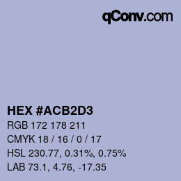 カラーコード: HEX #ACB2D3 | qconv.com