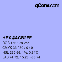 颜色代码: HEX #ACB2FF | qconv.com