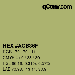 カラーコード: HEX #ACB36F | qconv.com