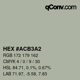 カラーコード: HEX #ACB3A2 | qconv.com