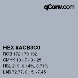 Color code: HEX #ACB3C0 | qconv.com
